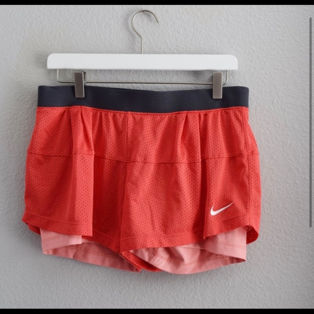 Nike Icon Mesh Layered Shorts Size Large Fold Over